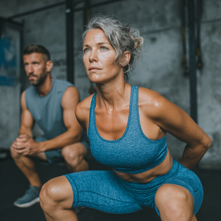 Активні літні люди займаються фітнесом